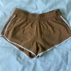 Aerie Brown Women's Athletic Shorts with White Trim | Size M | Never worn before